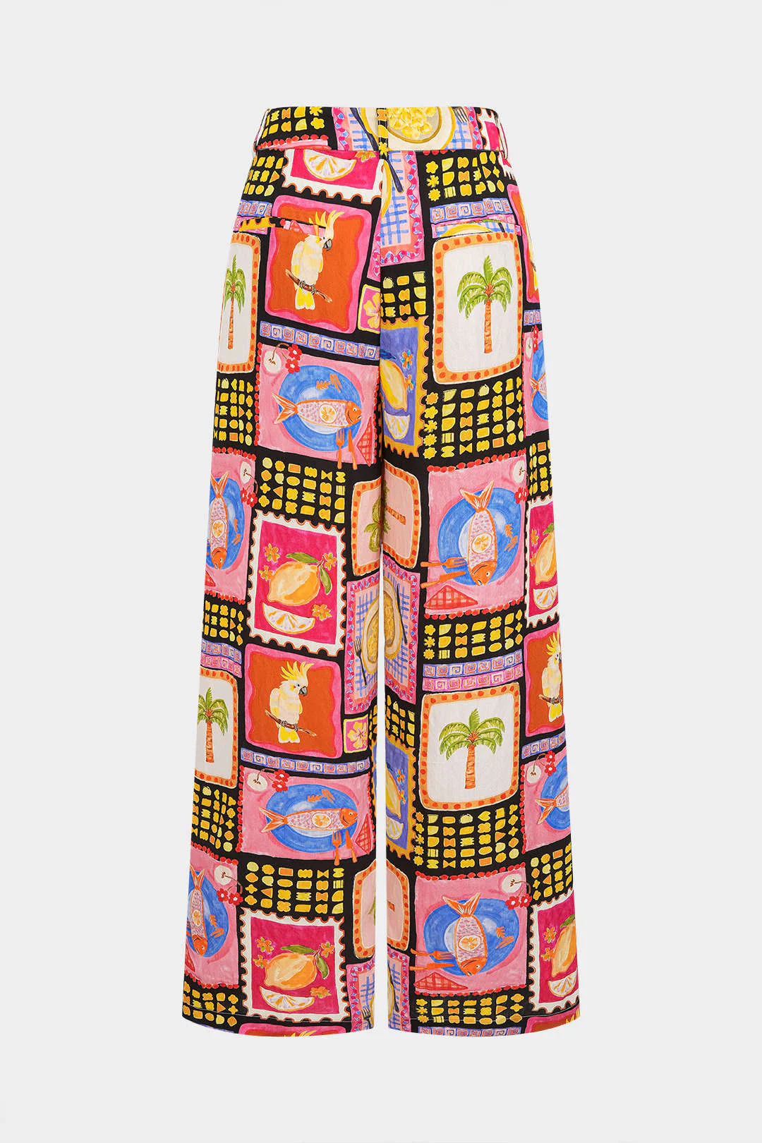 Artistic Print High-Waist Straight Leg Pants - Image 2
