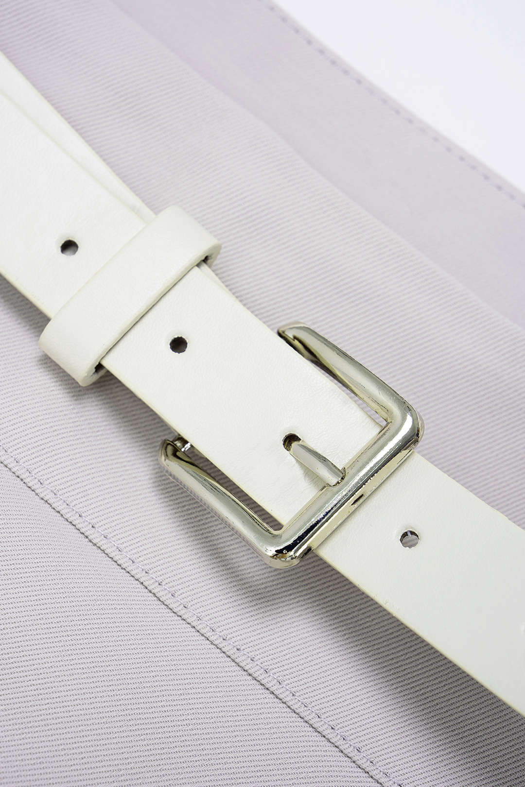 Belted Button Asymmetrical High Waist Pants - Image 3