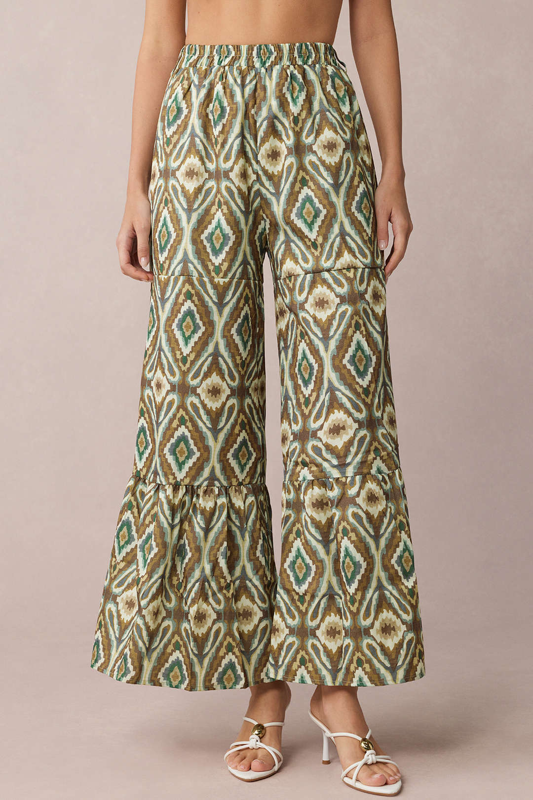 Bohemian Print High Waist Wide Leg Pants
