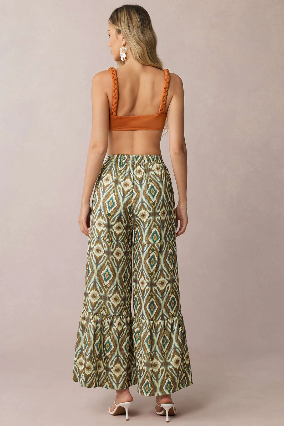 Bohemian Print High Waist Wide Leg Pants - Image 5