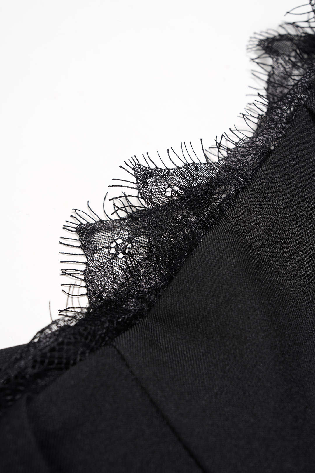 Lace Trim Tie Asymmetrical Wide Leg Pants - Image 3