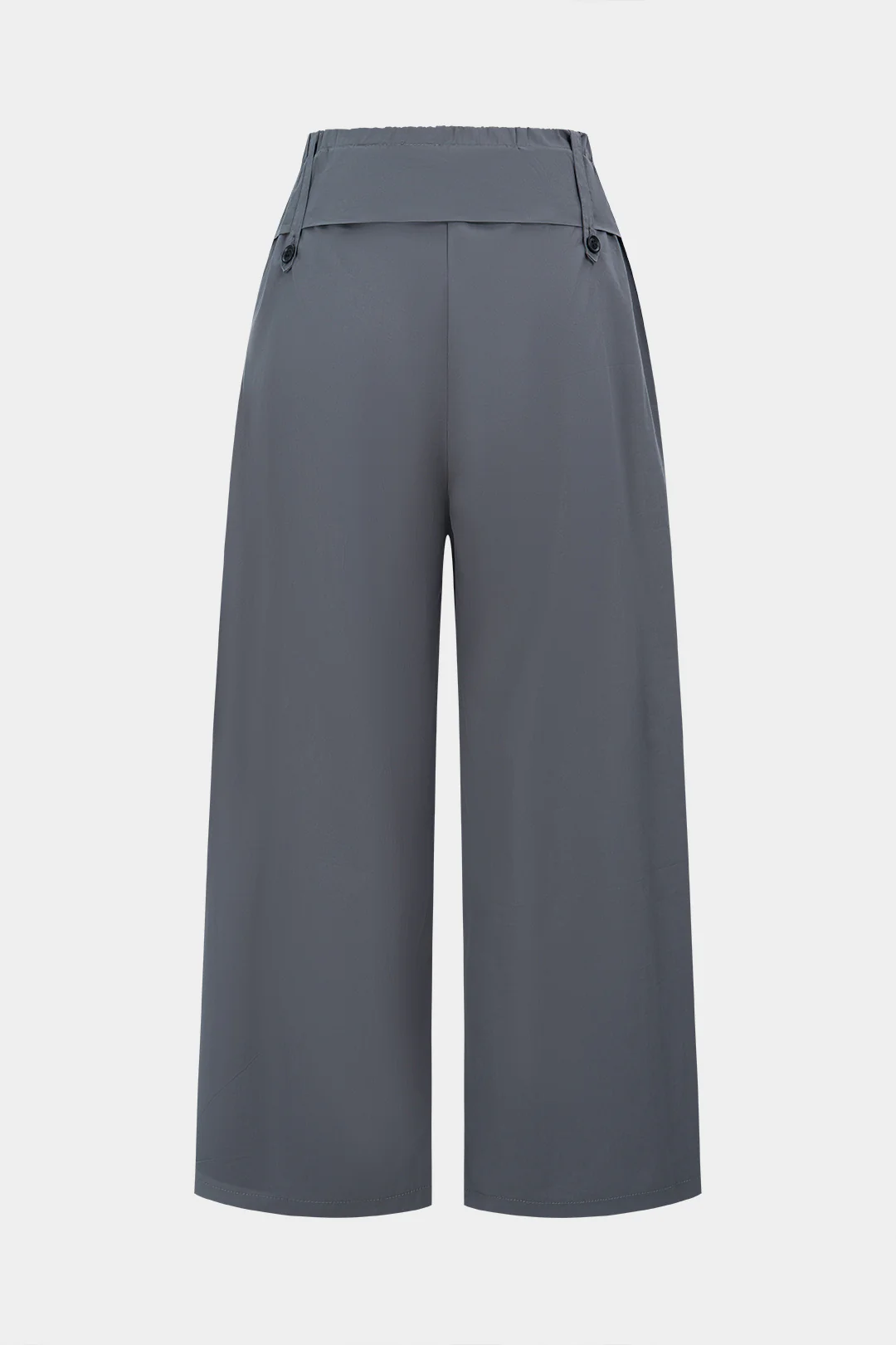 Ruched Drawstring Button High Waist Straight Leg Pants - Image 3