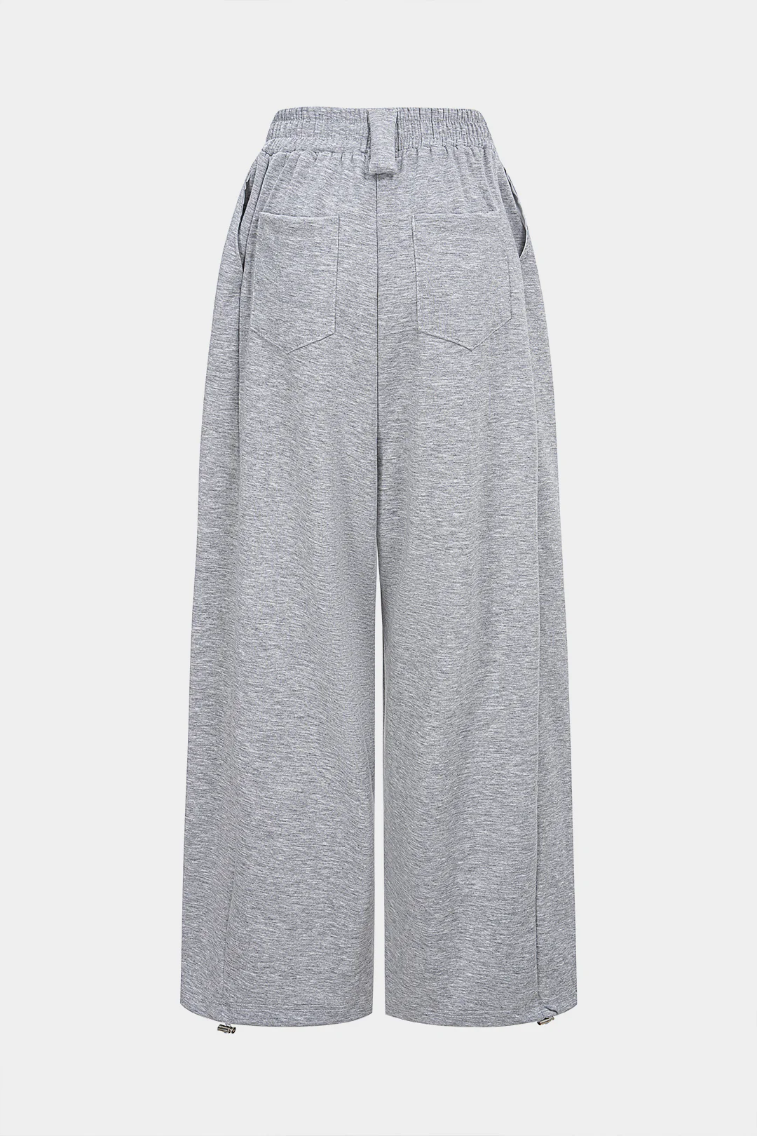 Shirred Waistband Pocket Drawstring Wide Leg Pants - Image 2