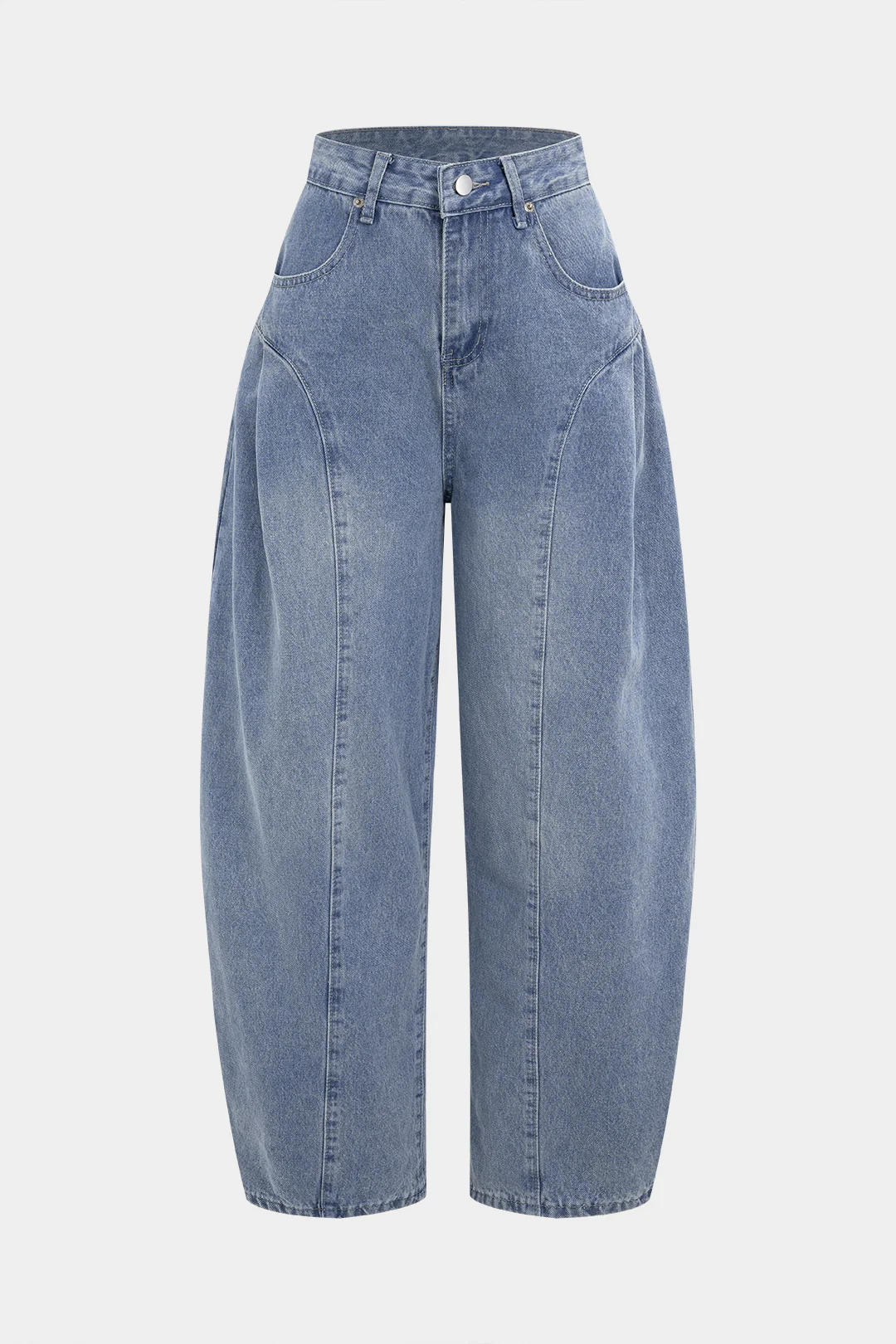 Denim Pocket Ruched High Waist Jeans