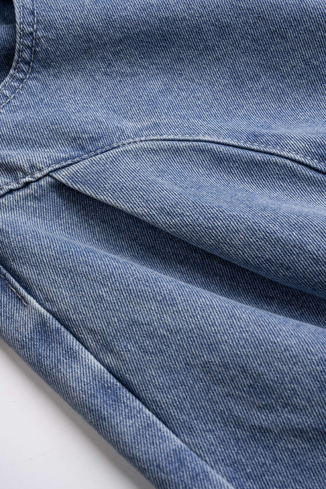 Denim Pocket Ruched High Waist Jeans - Image 4