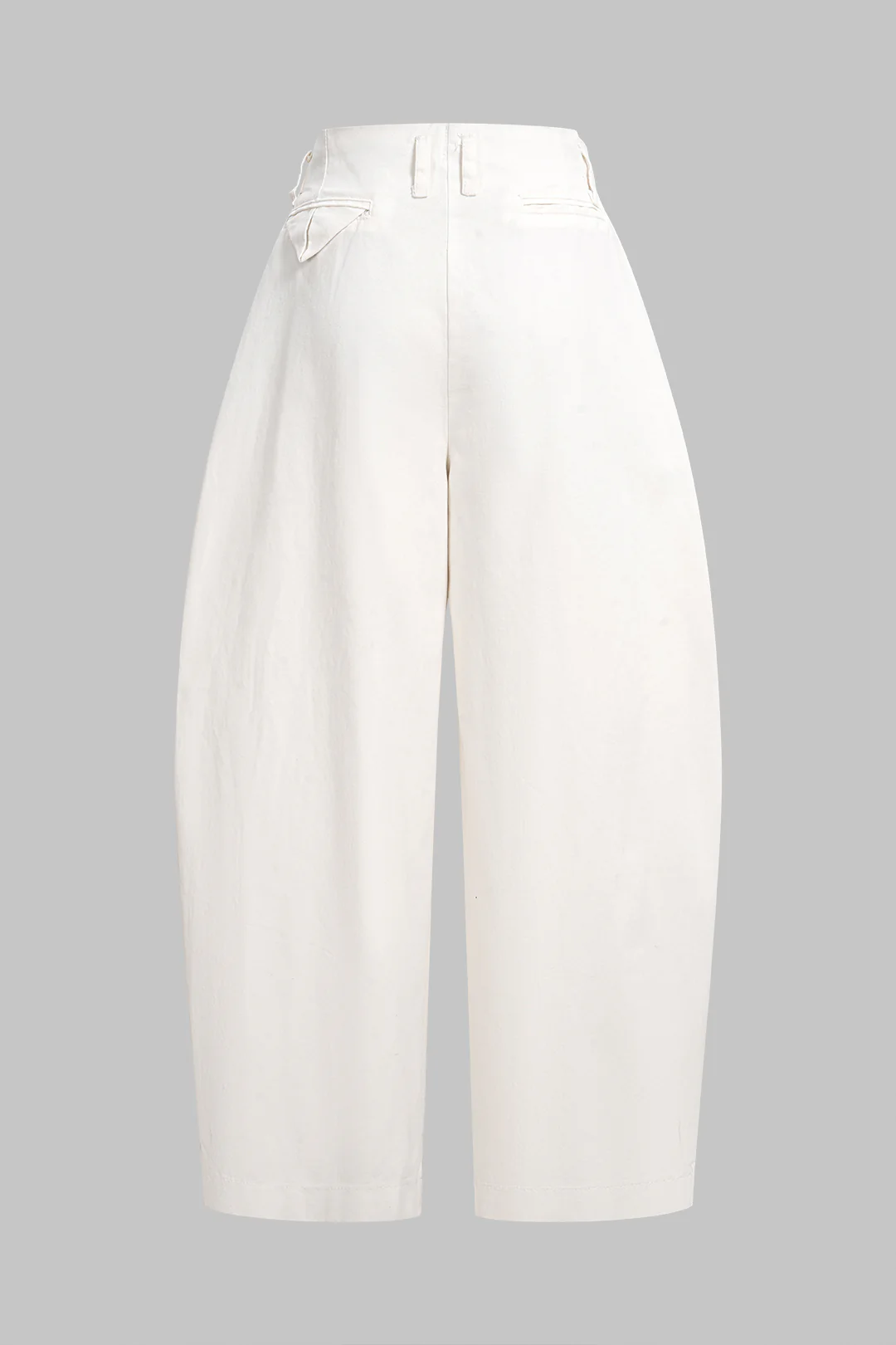 Button High Waist Wide Leg Pants - Image 2