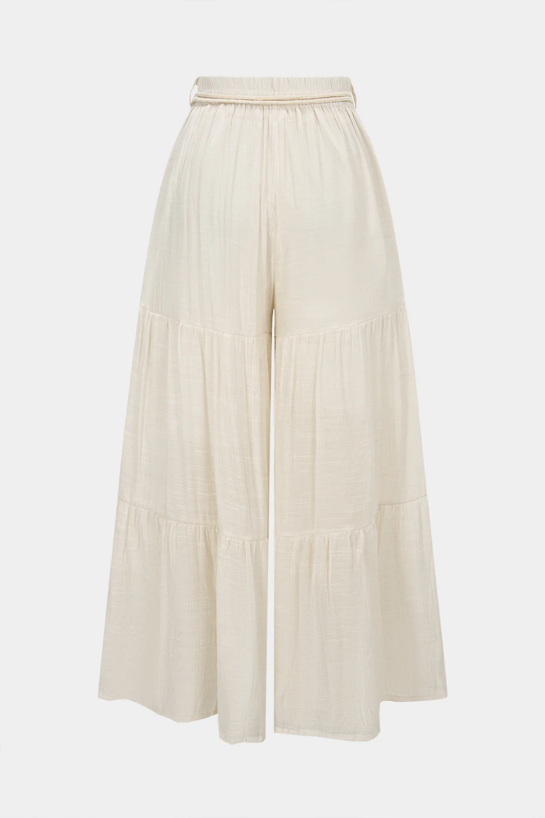 Belted Ruched High Waist Wide Leg Pants - Image 2