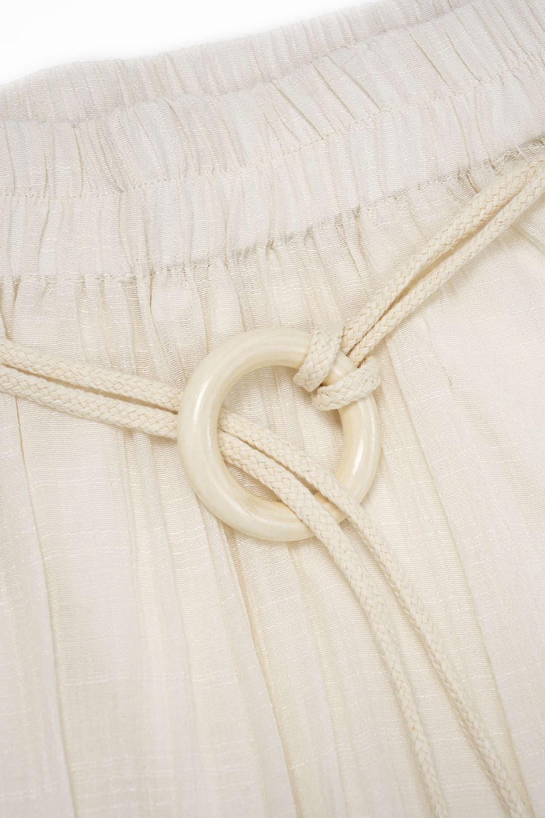 Belted Ruched High Waist Wide Leg Pants - Image 3