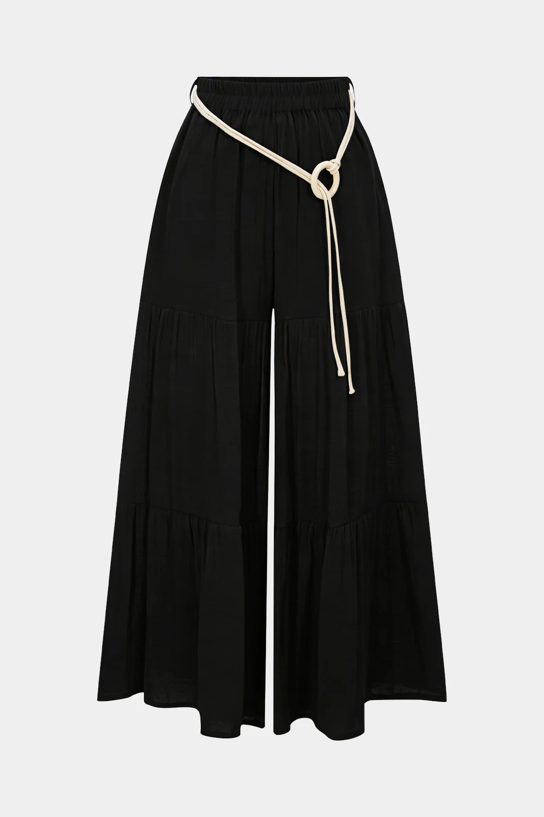 Belted Ruched High Waist Wide Leg Pants - Image 5