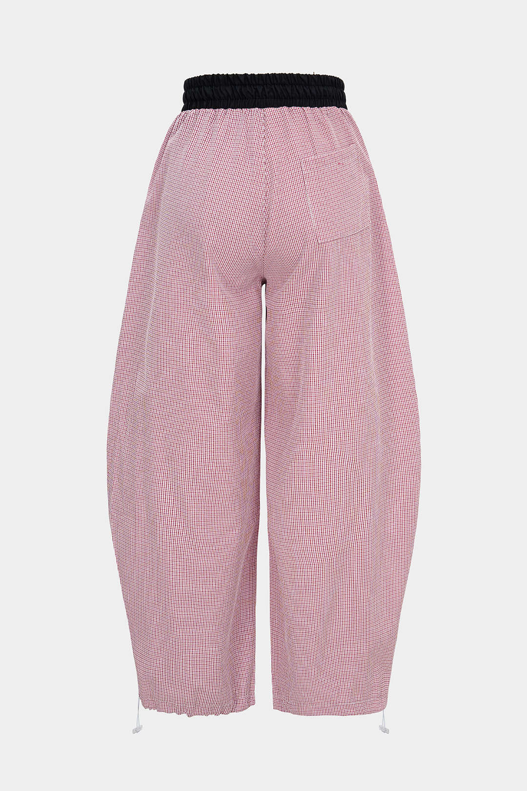 Contrast Plaid Print Wide Leg Pants - Image 2