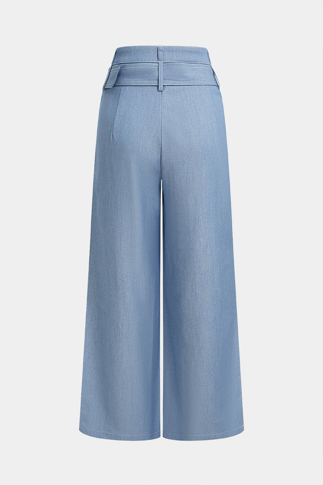Belted Pocket High Waist Wide Leg Pants - Image 2