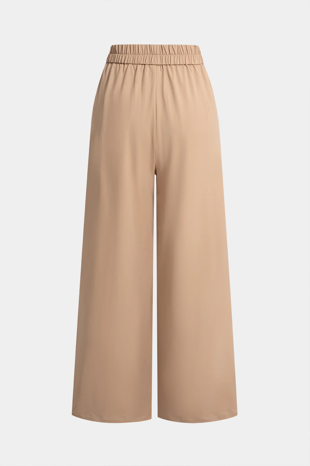 High Waist Shirred Waistband Straight Leg Pants - Image 2