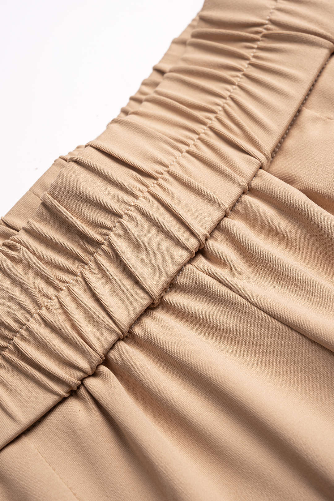 High Waist Shirred Waistband Straight Leg Pants - Image 3