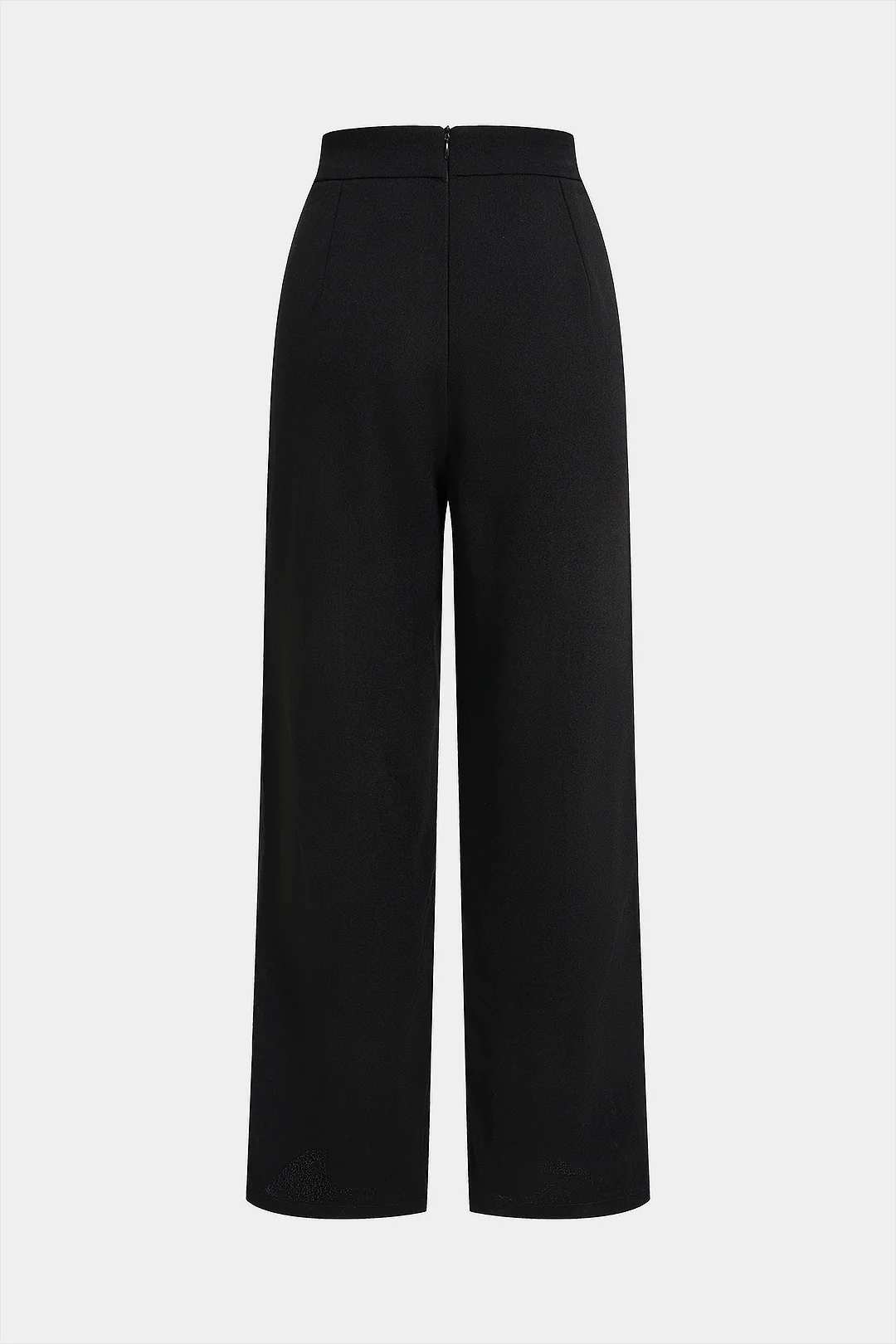Solid High Waist Straight Leg Pants - Image 2