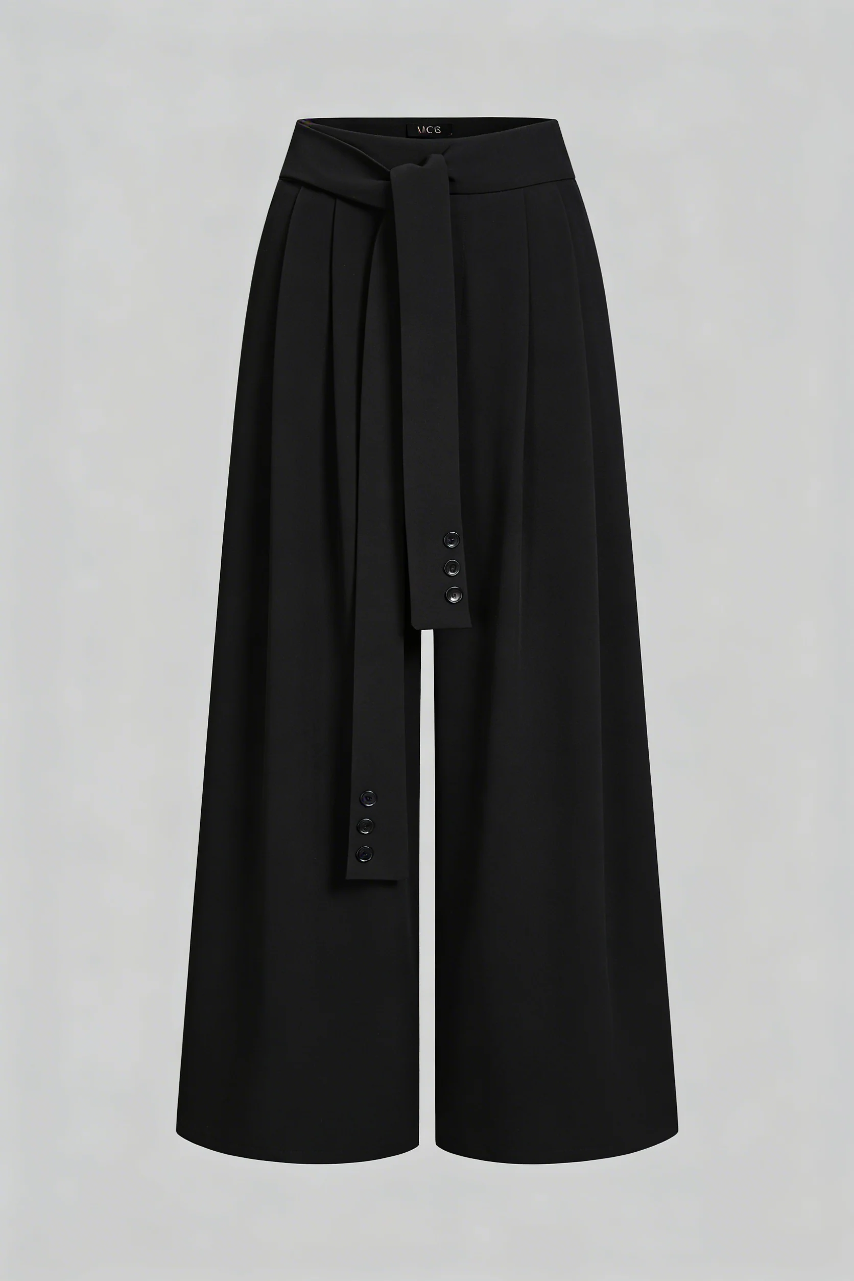Tie Front Button Wide-Leg Pants - Image 5