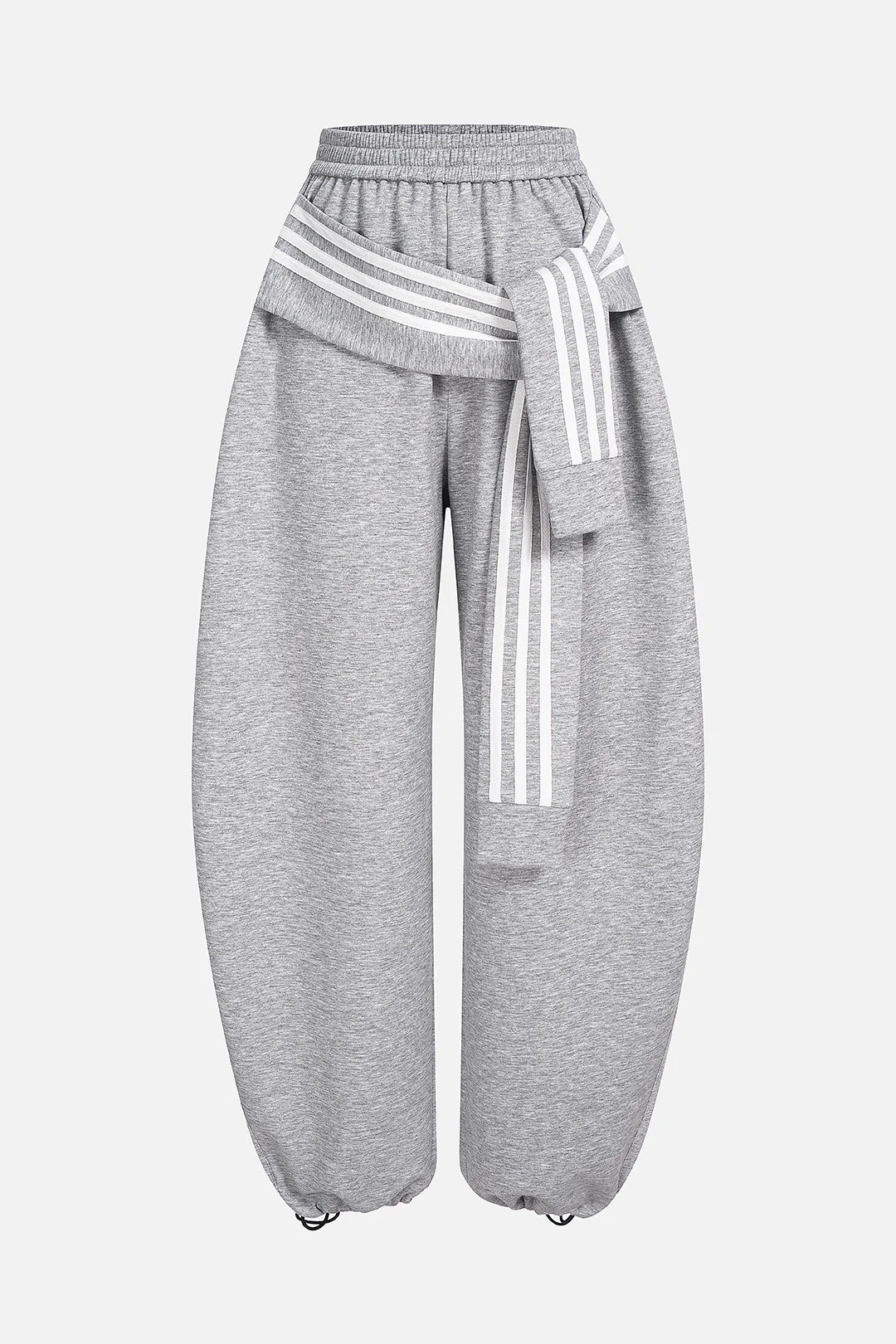 Contrast Striped Knotted High Waist Pants - Image 3