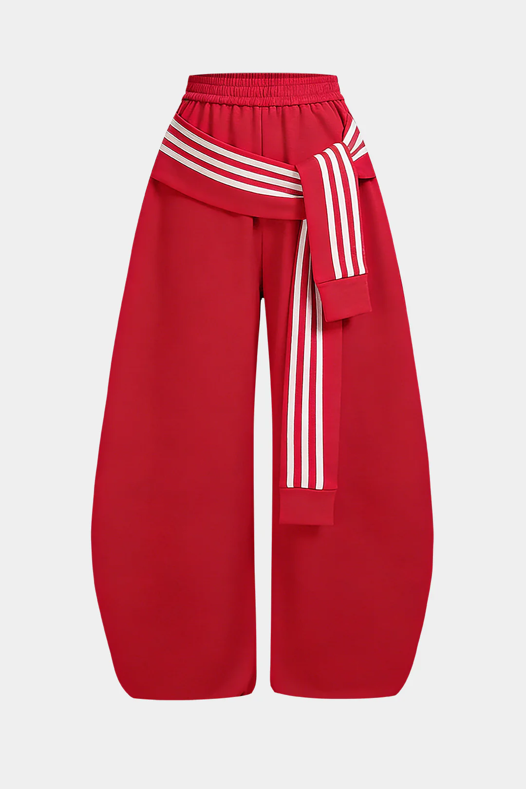 Contrast Striped Knotted High Waist Pants - Image 7