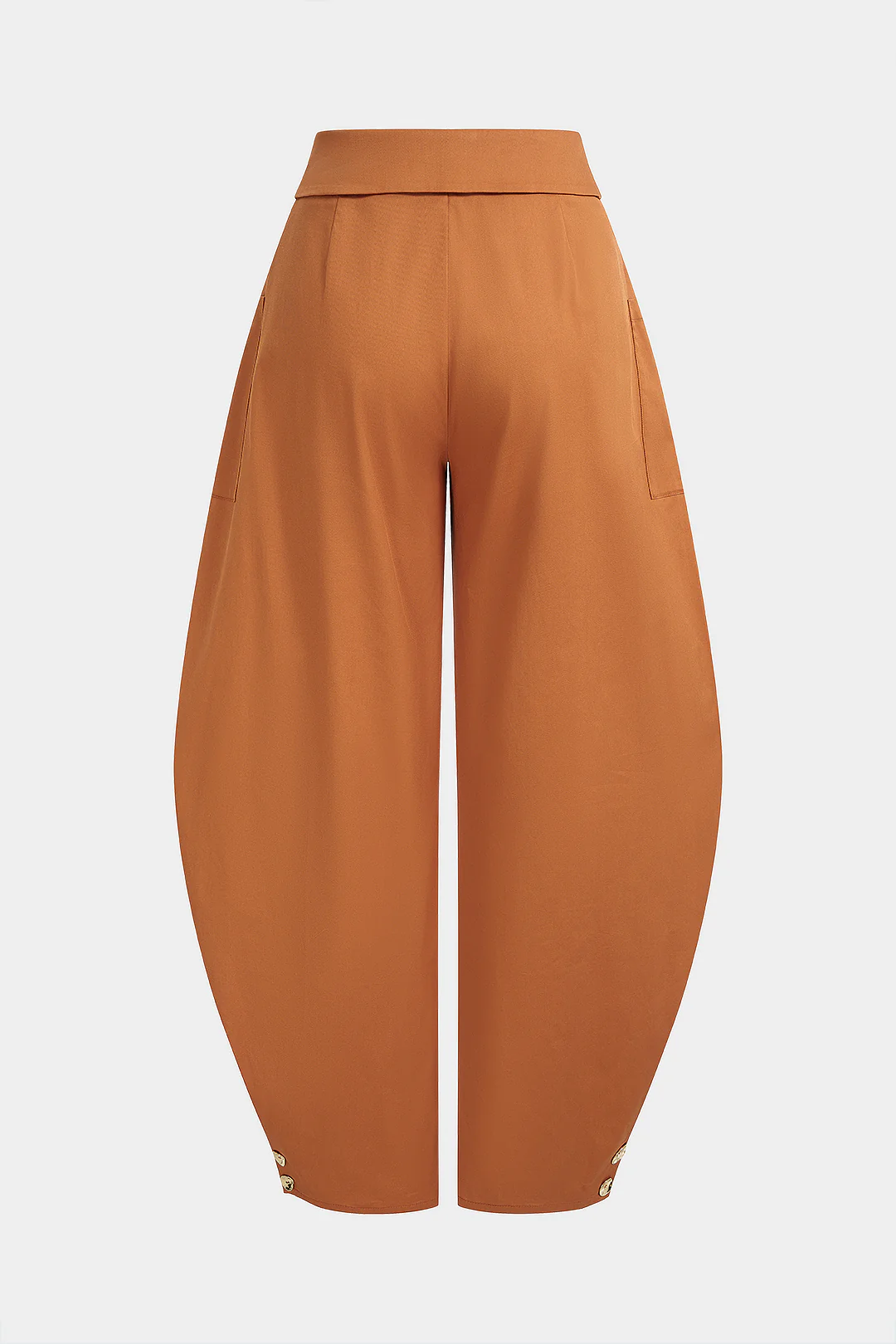 Solid Pocket Button Wide Leg Pants - Image 2