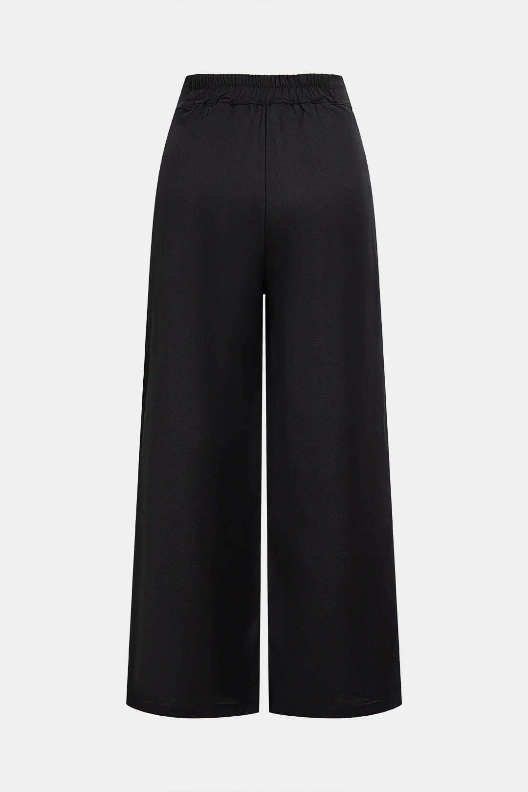 Solid Shirred Waistband Button Pants - Image 2