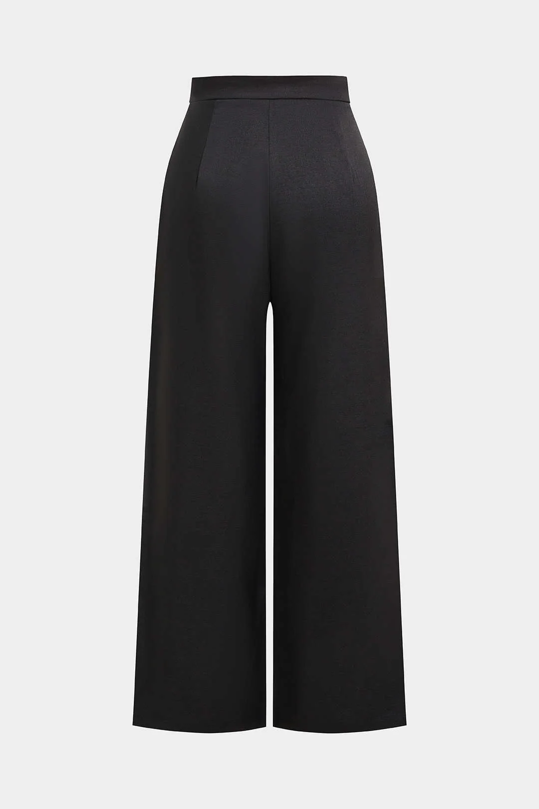 Solid High Waist Straight Leg Pants - Image 4