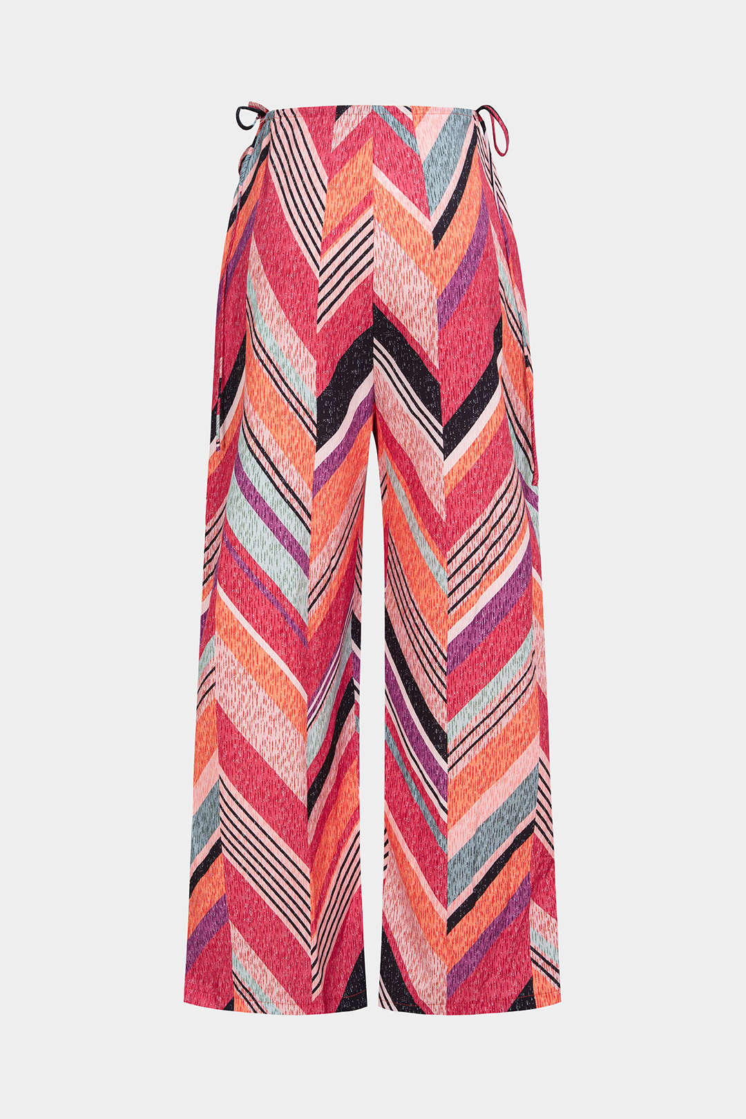 Geometric Print Tie-Up Cut Out Pants - Image 7