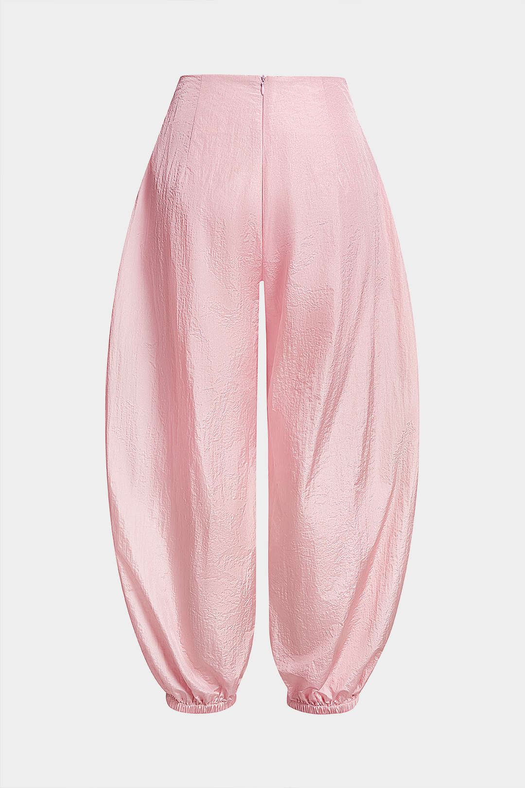 Button Zipper Ruched Wide Leg Pants - Image 2