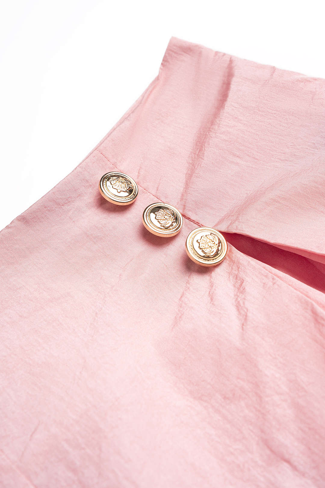 Button Zipper Ruched Wide Leg Pants - Image 3