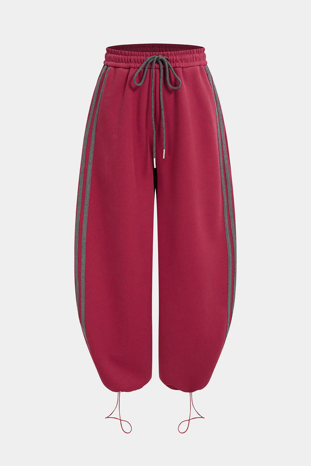 Contrast Drawstring Wide Leg Pants - Image 2
