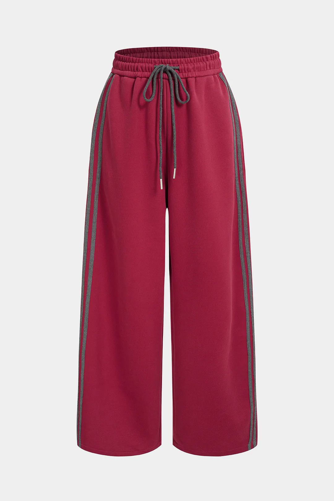 Contrast Drawstring Wide Leg Pants - Image 3