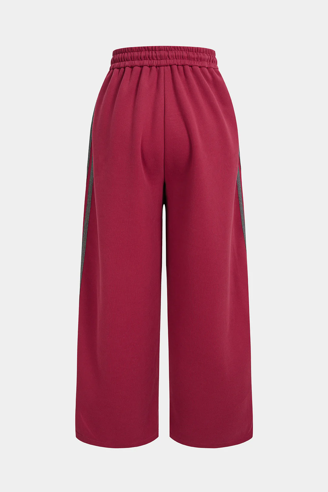 Contrast Drawstring Wide Leg Pants - Image 4