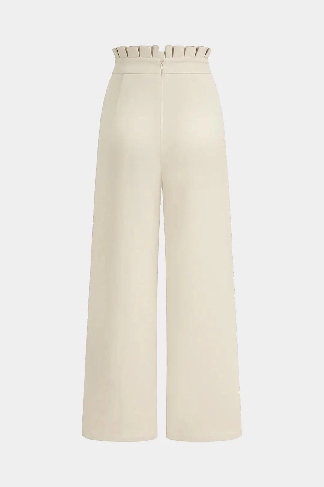 Solid Tie Front Wide Leg Pants - Image 2