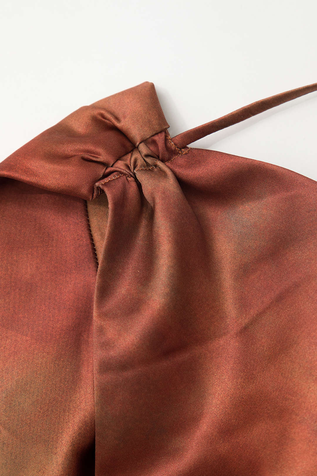 Tie Dye Asymmetric Cowl Neck Satin Maxi Dress - Image 3