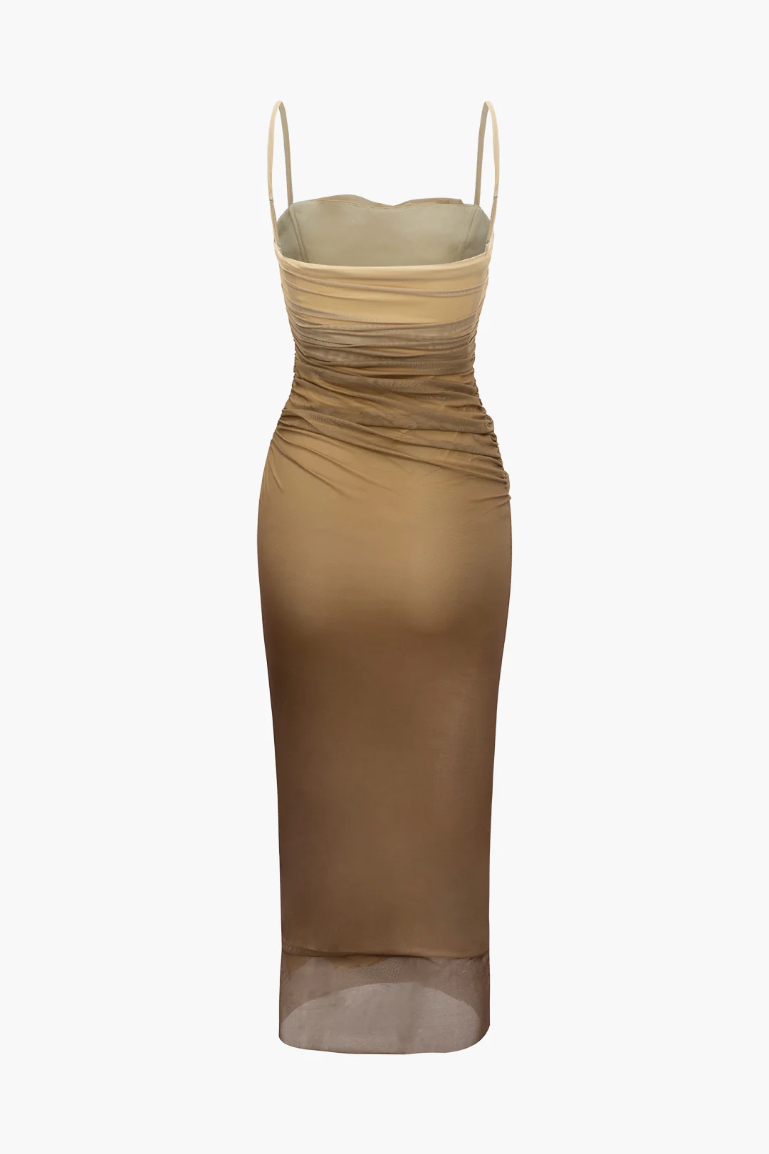 Mesh Ruched Cami Maxi Dress - Image 2