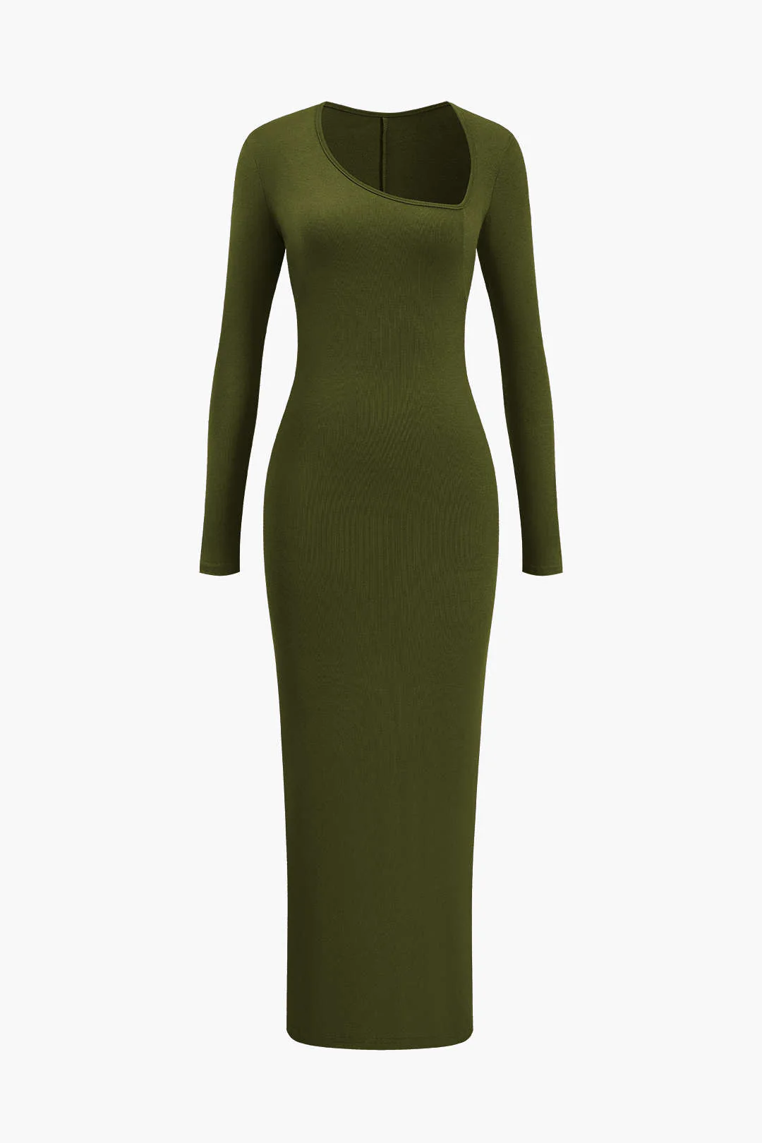 Asymmetrical Neck Slit Maxi Dress - Image 12