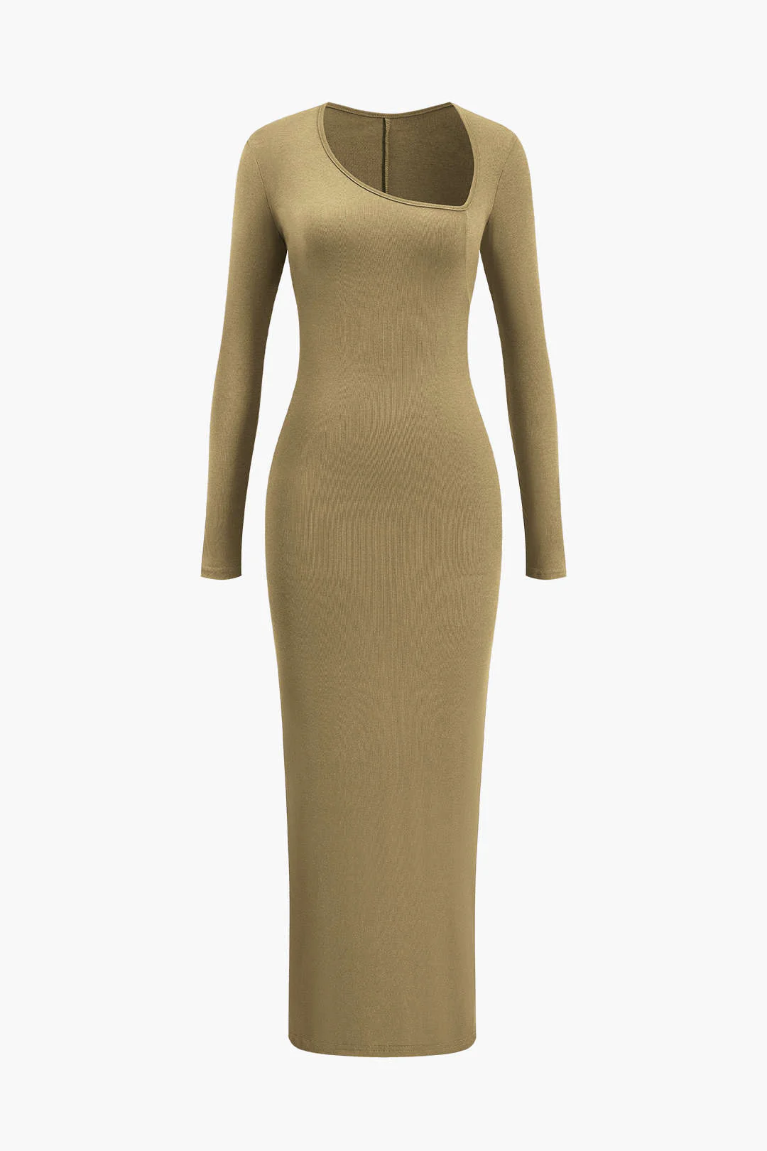 Asymmetrical Neck Slit Maxi Dress - Image 14