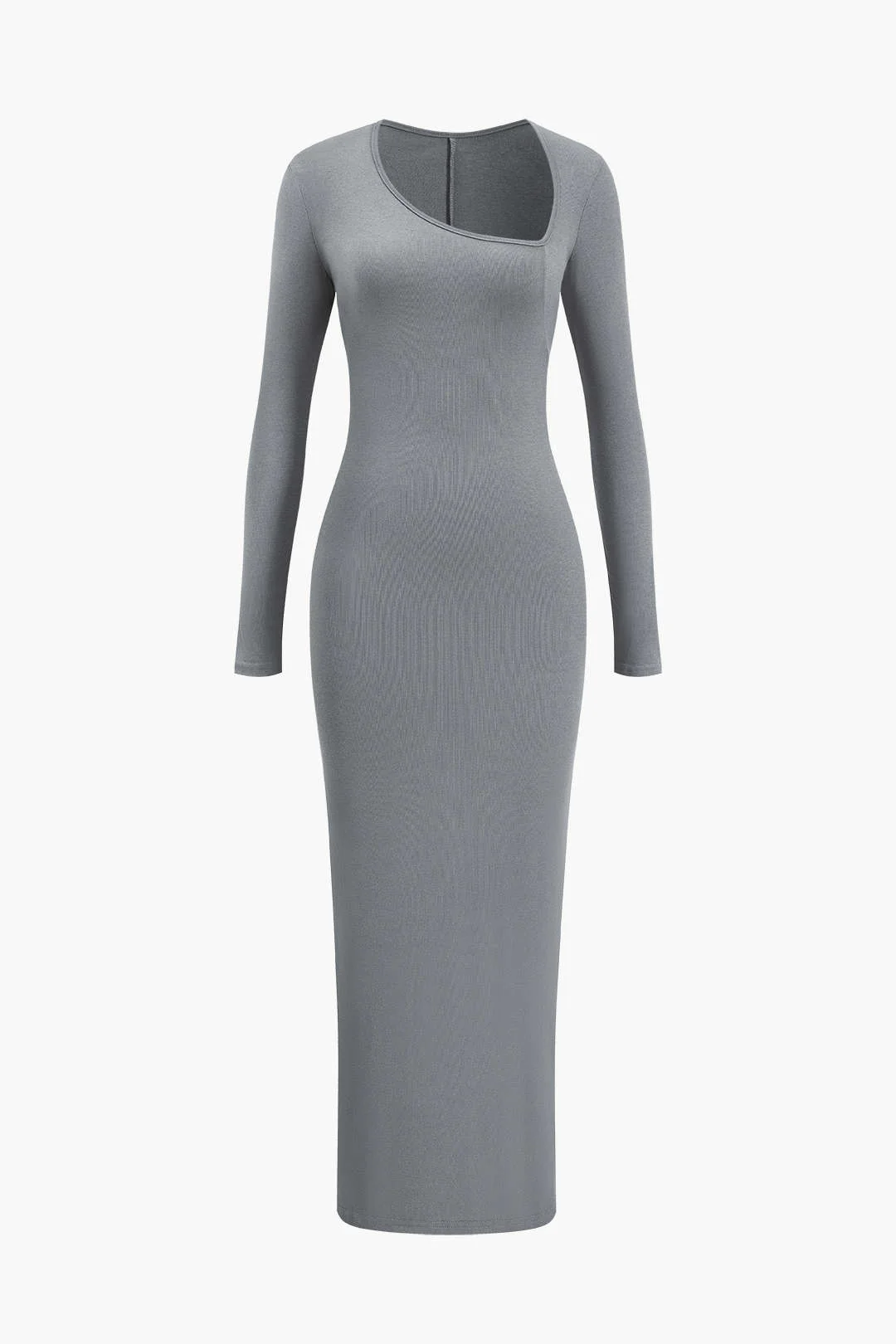 Asymmetrical Neck Slit Maxi Dress - Image 7