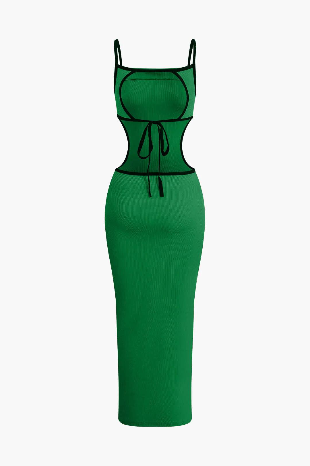 Contrast Cut Out Backless Slip Maxi Dress - Image 7