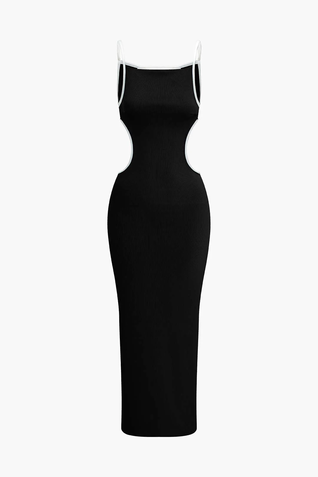 Contrast Cut Out Backless Slip Maxi Dress - Image 9