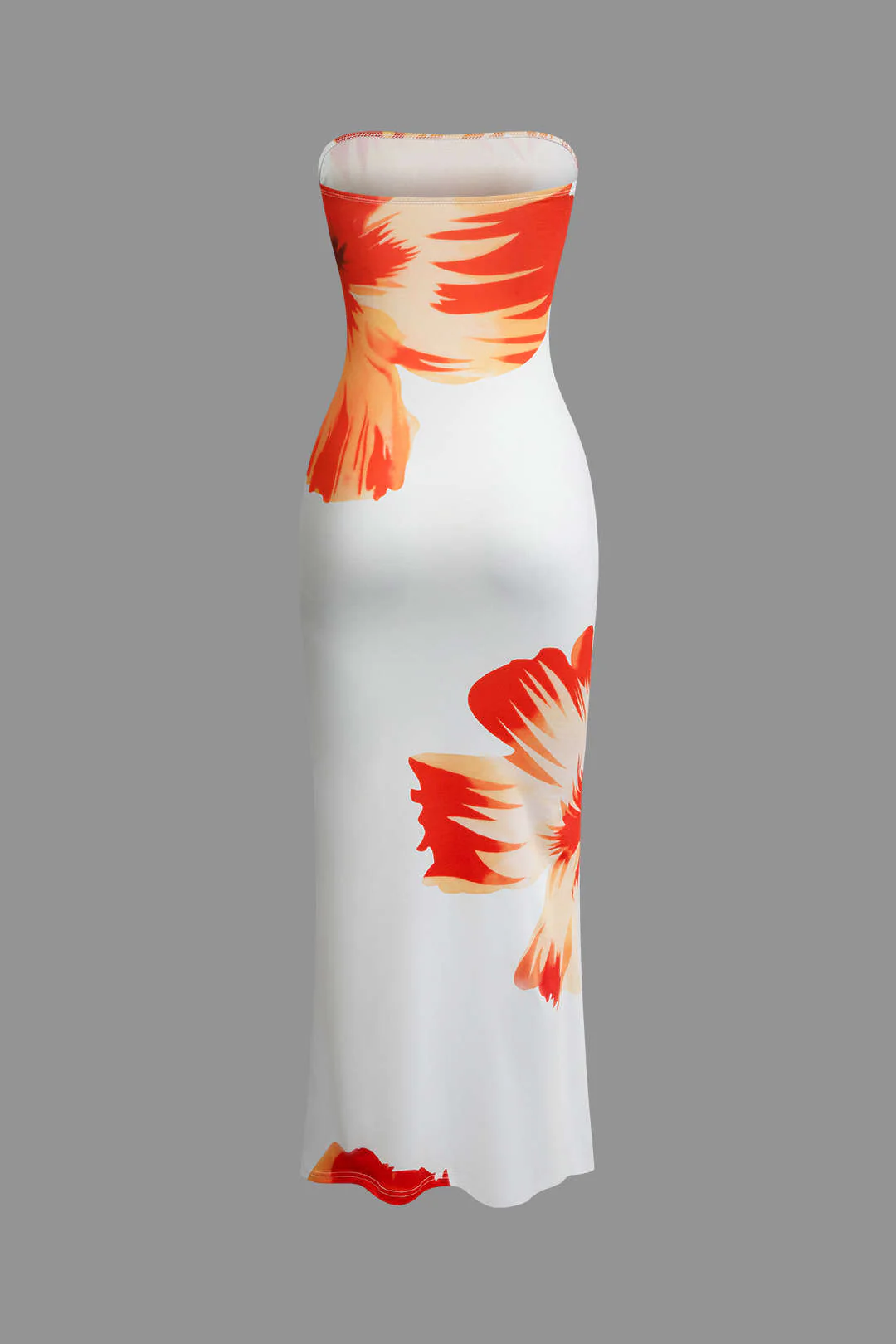 Sunny Floral Cascade Strapless Midi Dress - Image 3