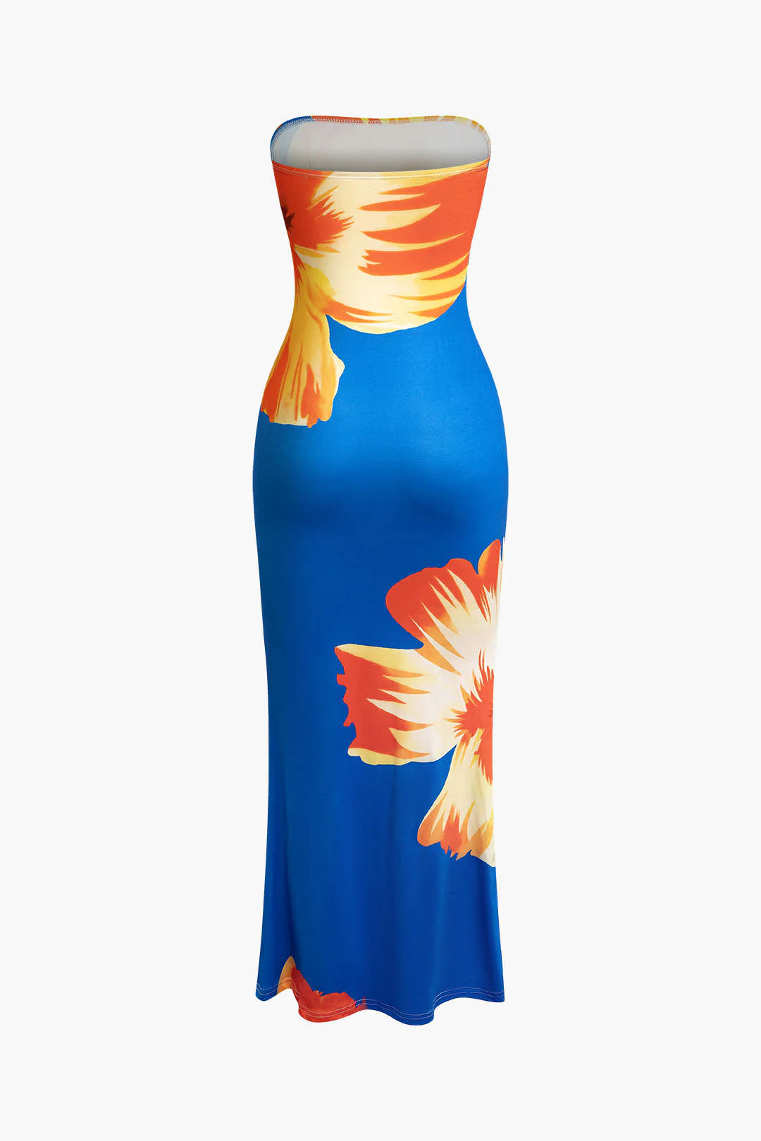Sunny Floral Cascade Strapless Midi Dress - Image 5