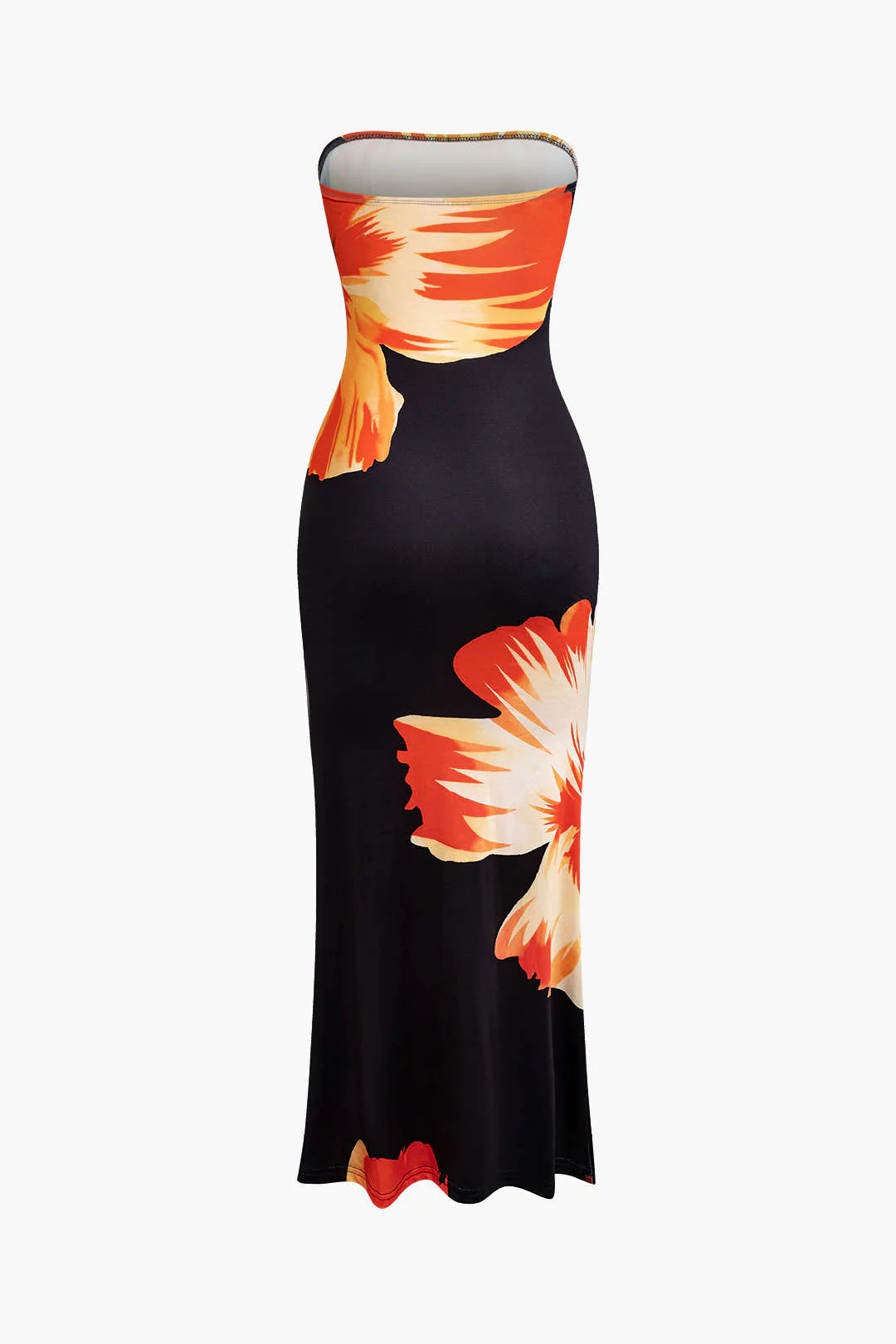 Sunny Floral Cascade Strapless Midi Dress - Image 8