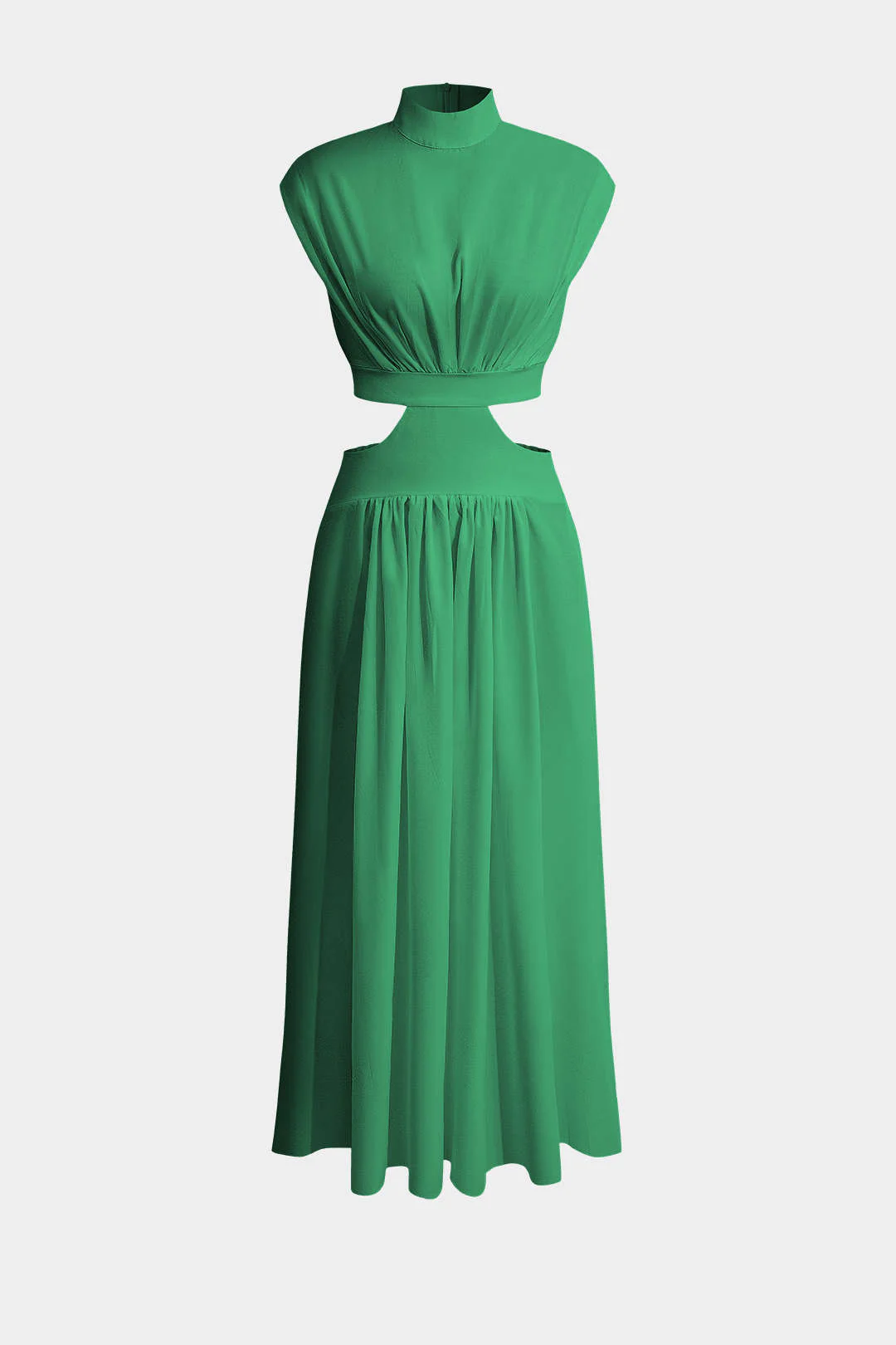 Mock Neck Cut Out Ruched Maxi Dress - Image 14