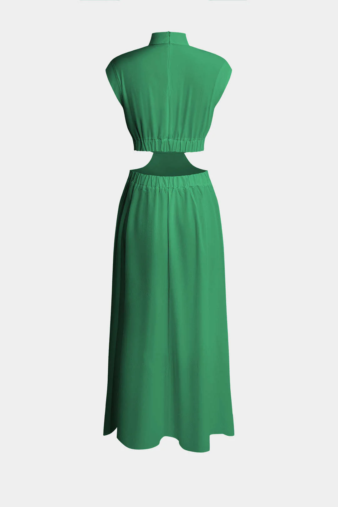 Mock Neck Cut Out Ruched Maxi Dress - Image 15