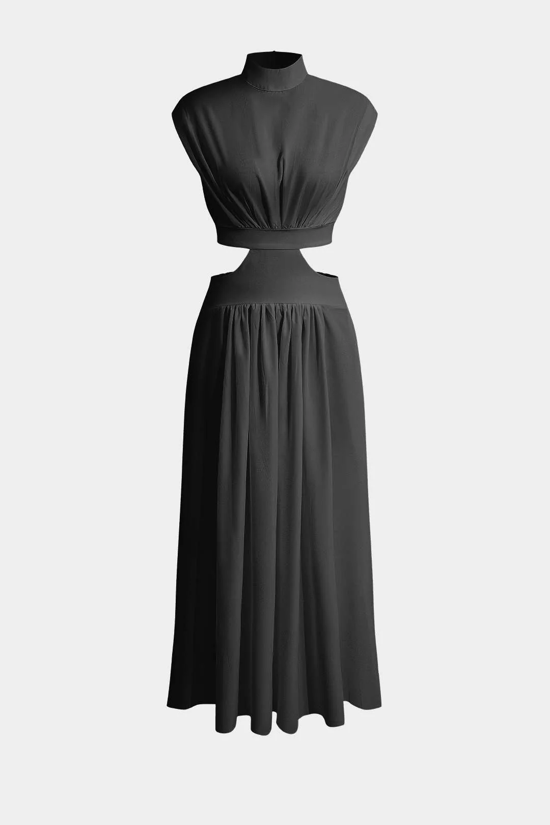 Mock Neck Cut Out Ruched Maxi Dress - Image 22