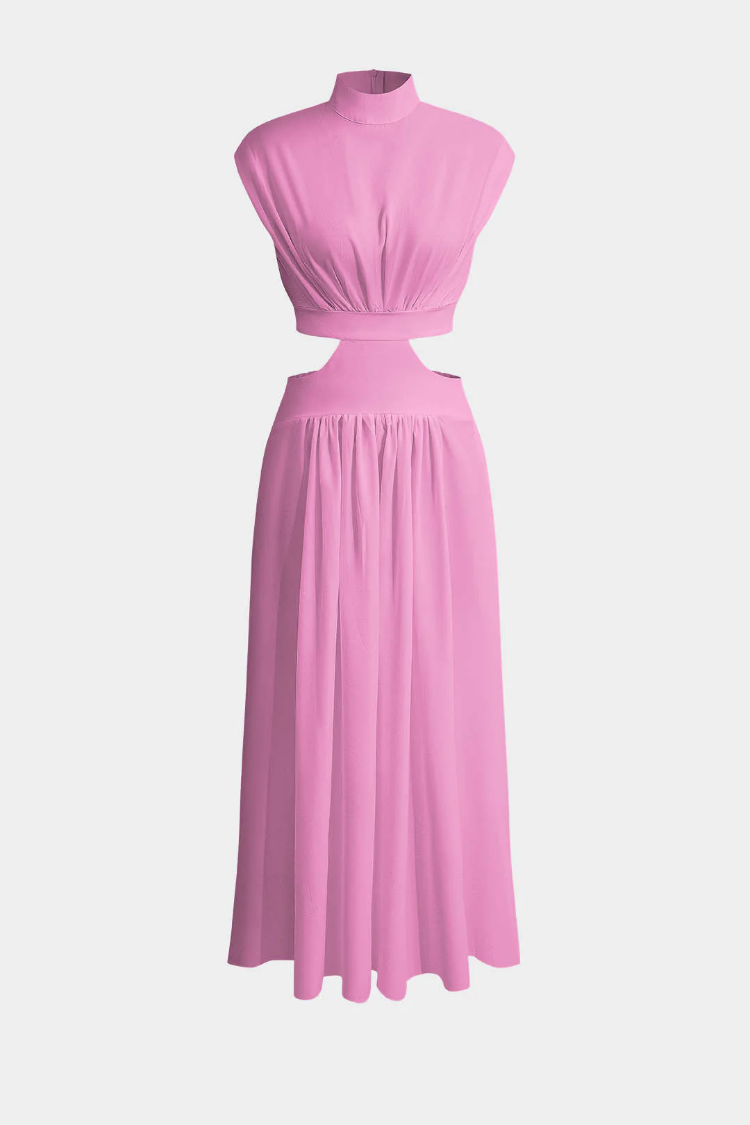 Mock Neck Cut Out Ruched Maxi Dress - Image 23