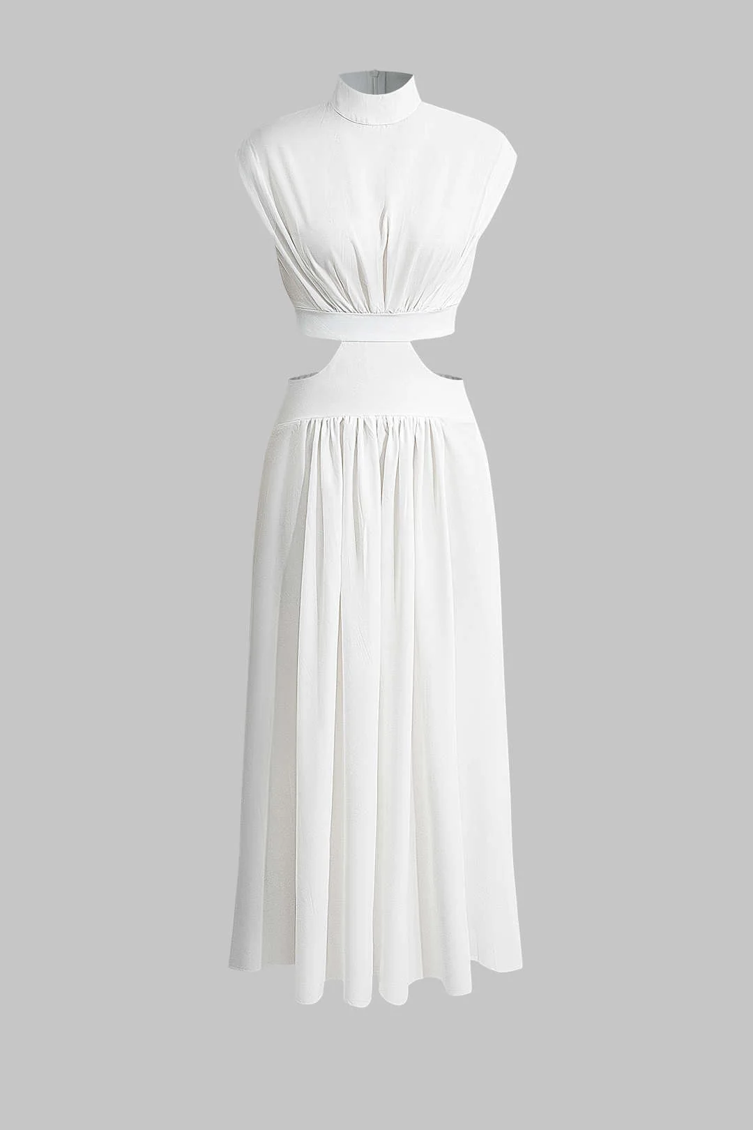 Mock Neck Cut Out Ruched Maxi Dress - Image 4