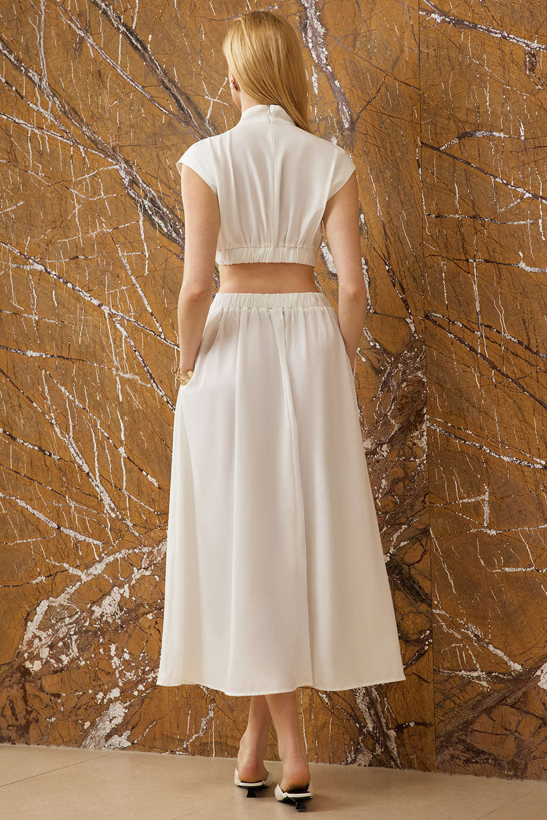 Mock Neck Cut Out Ruched Maxi Dress - Image 8