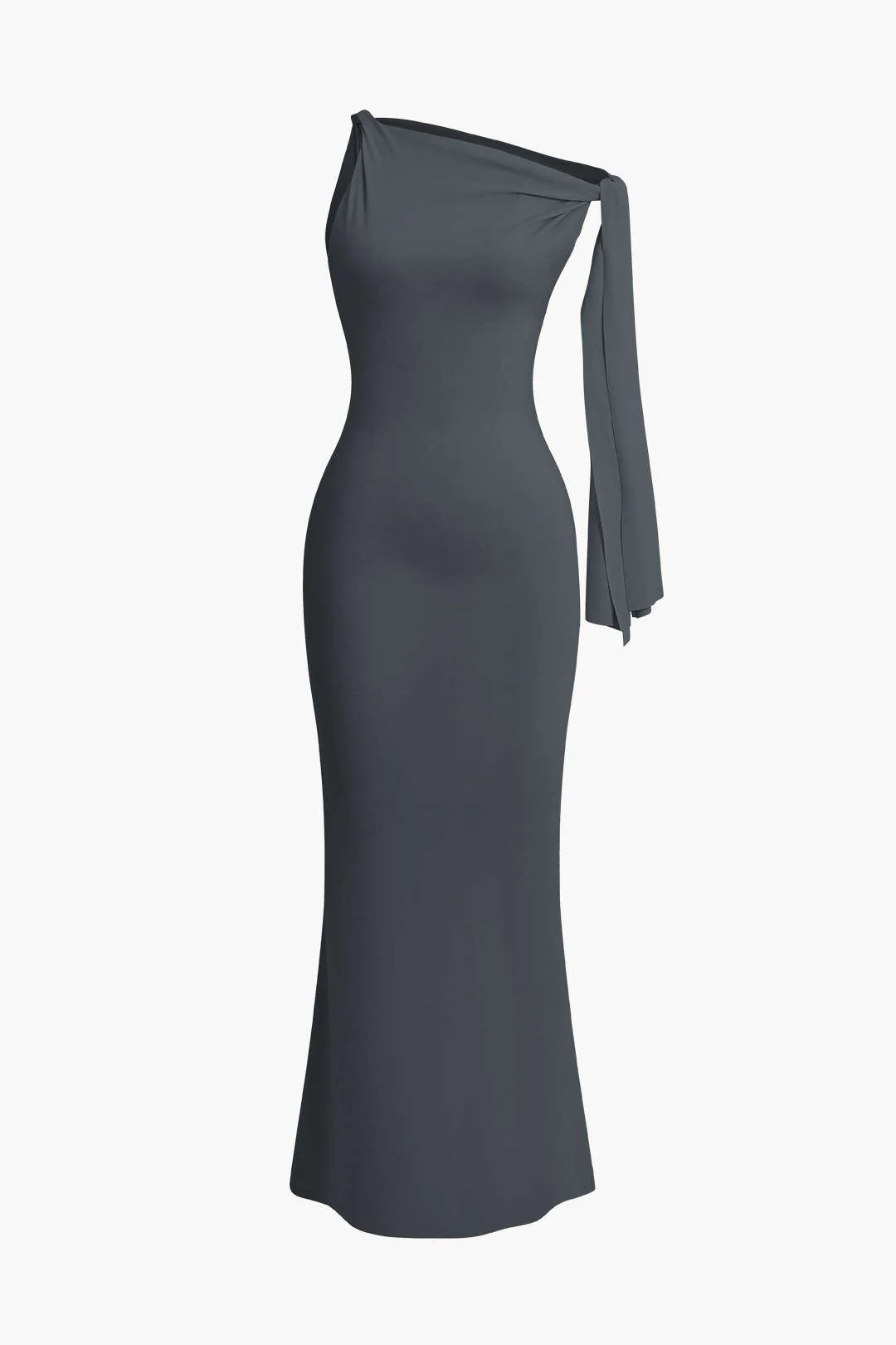 Asymmetrical Twist Knot Mermaid Maxi Dress - Image 10