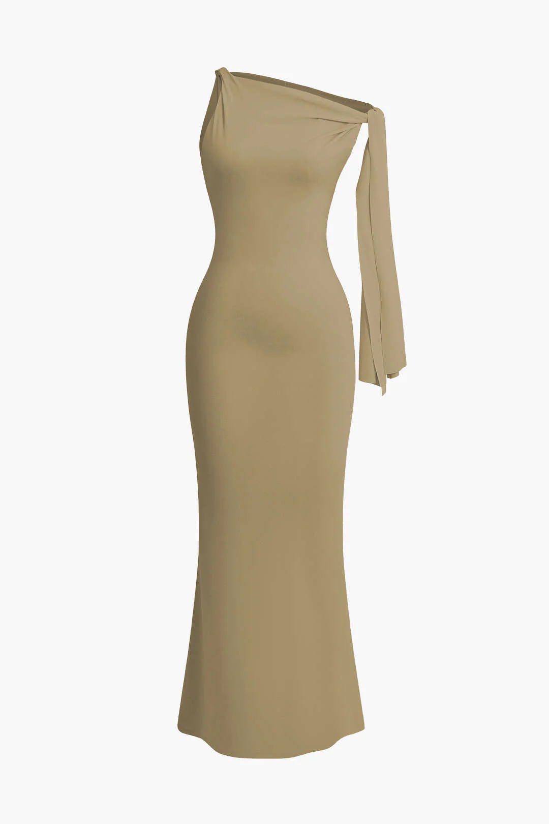 Asymmetrical Twist Knot Mermaid Maxi Dress - Image 12