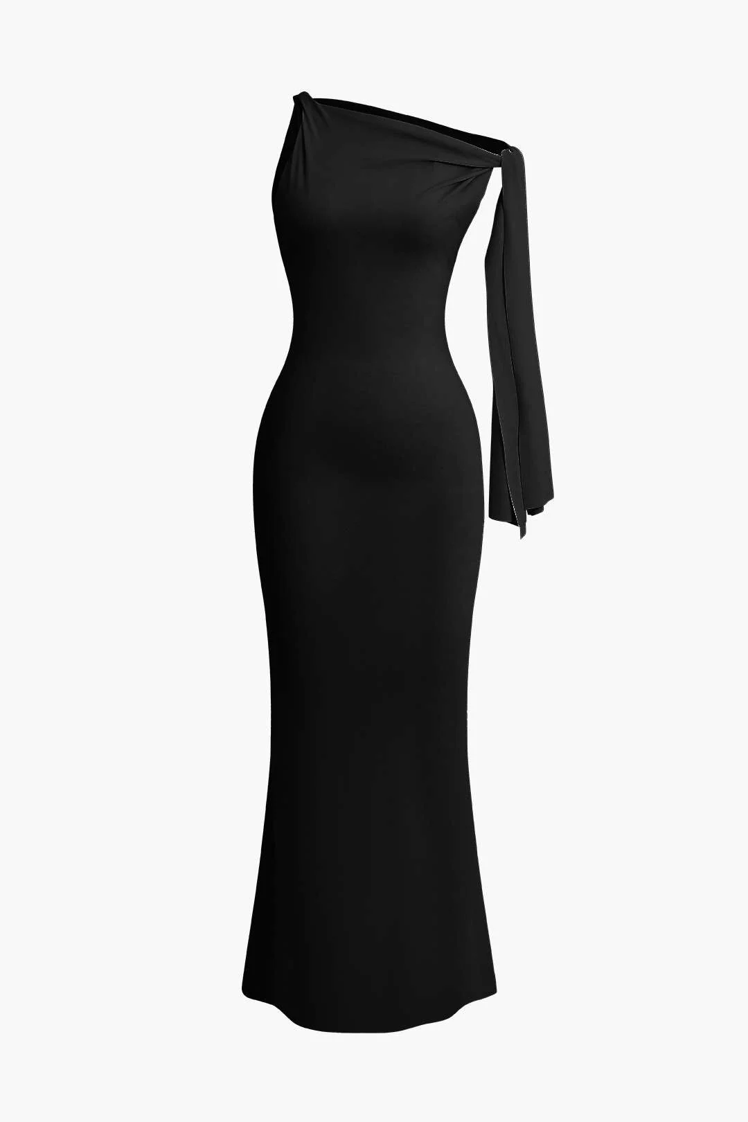 Asymmetrical Twist Knot Mermaid Maxi Dress - Image 8
